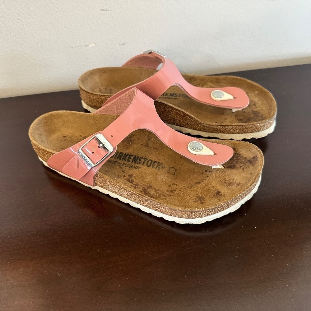 Birkenstock Birko-Flor GIZEH Patent Old Rose Size EU 38 US 7